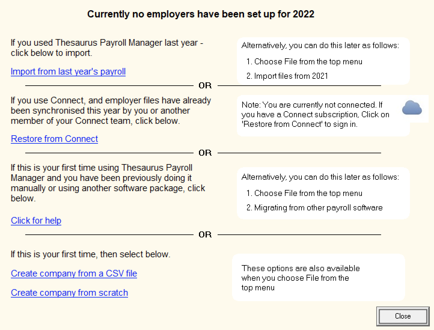 Restoring from a Cloud Backup - BrightPay Documentation